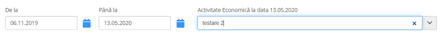 Filtre de perioadă și activitate economică